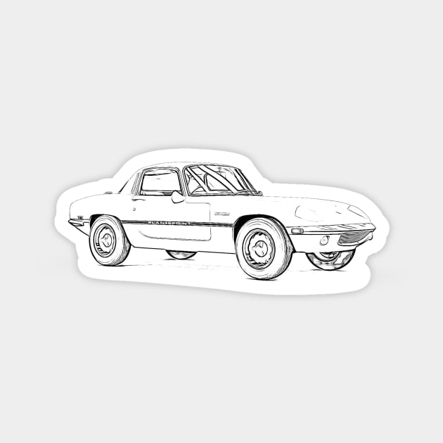 Lotus Elan Sprint Wireframe Sticker by Auto-Prints